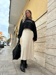 Gonna in lanetta pieghe