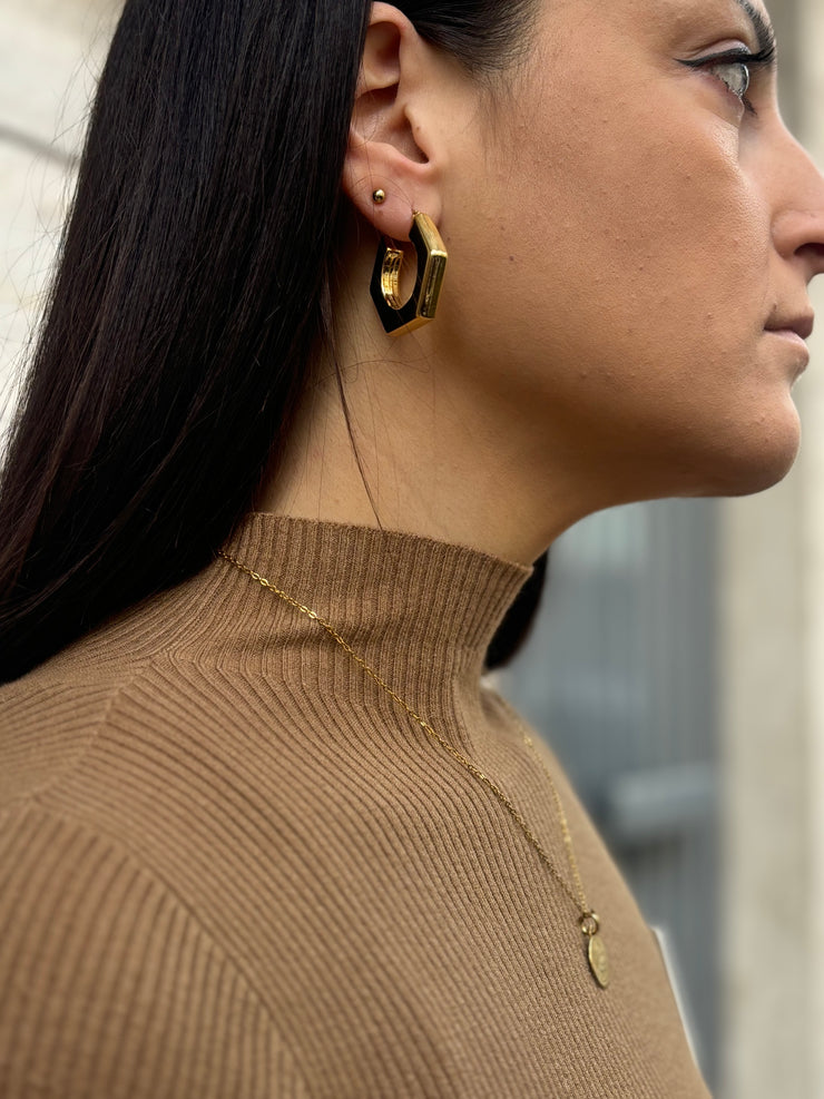 Cerchio esagono in acciaio inossidabile antiallergico gold