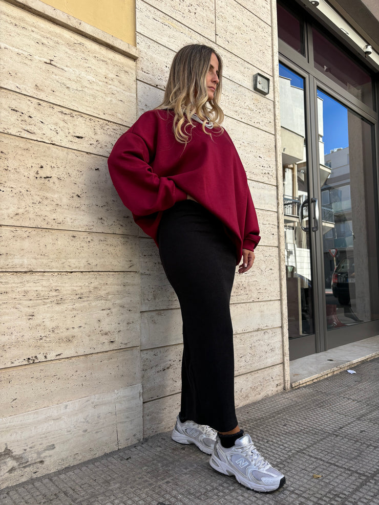 Felpa over lumina bordeaux