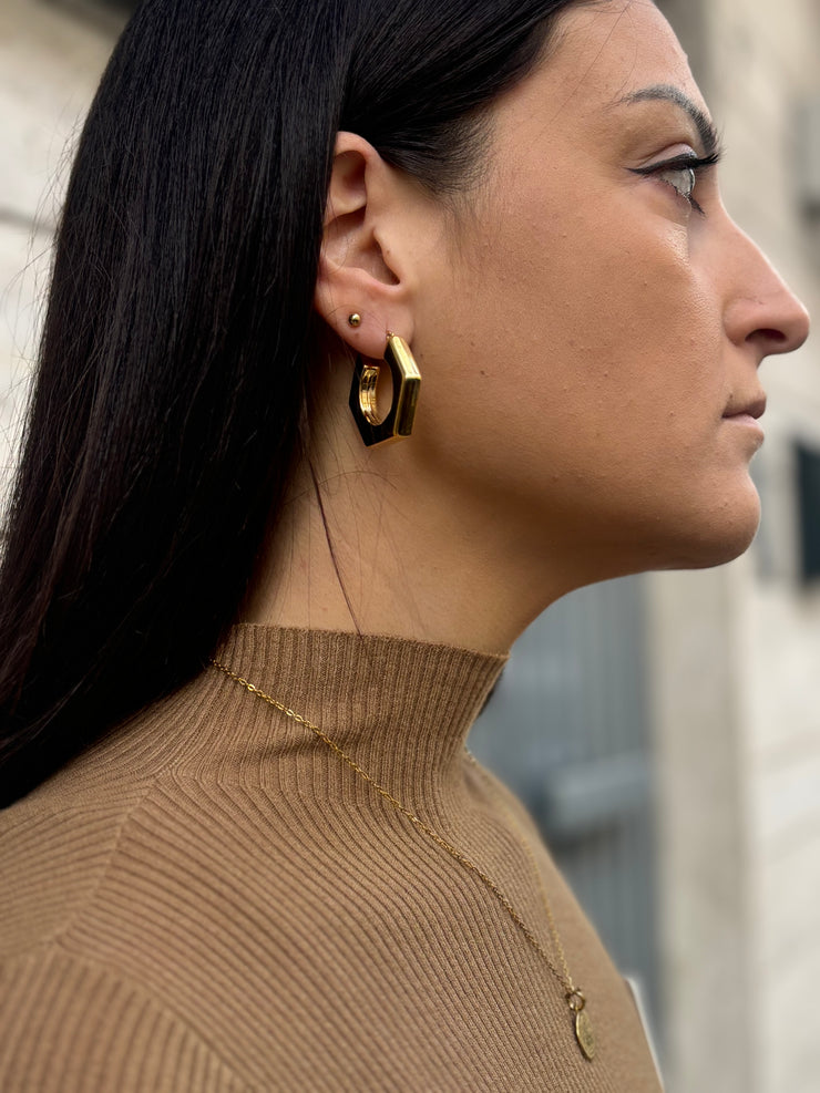 Cerchio esagono in acciaio inossidabile antiallergico gold