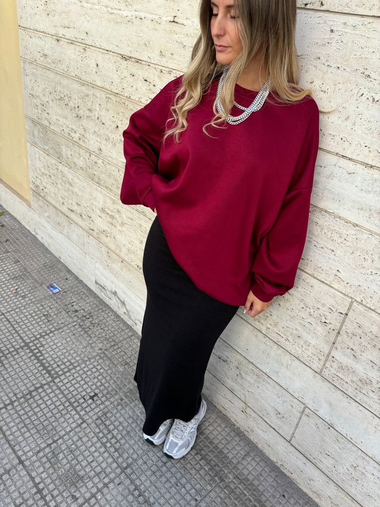 Felpa over lumina bordeaux